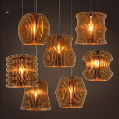 Simple Style Unique Luxury Nordic Vintage Retro Home Fixture Hanging Pendant Wood Lamp