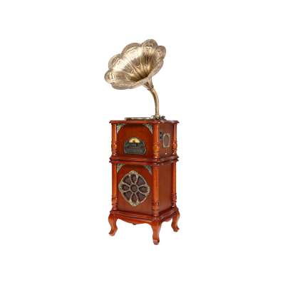 Best Sales Vintage Record Radio CD Players floor Standing Brass Antique gramophone