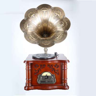 Retro Vintage Wooden phonograph luxury play record player classic gramophone for home decoration