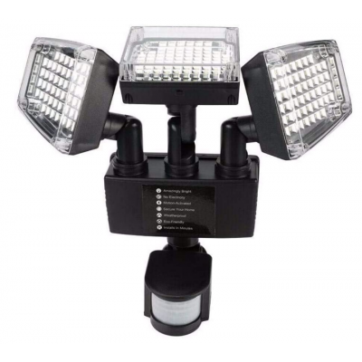 188LED Ultra Bright Motion 1000LM Wall Outdoor led solar motion lights triple head